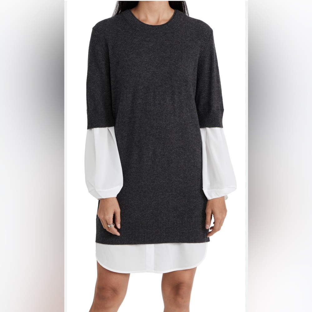 Brochu Walker Charcoal and White Dress
